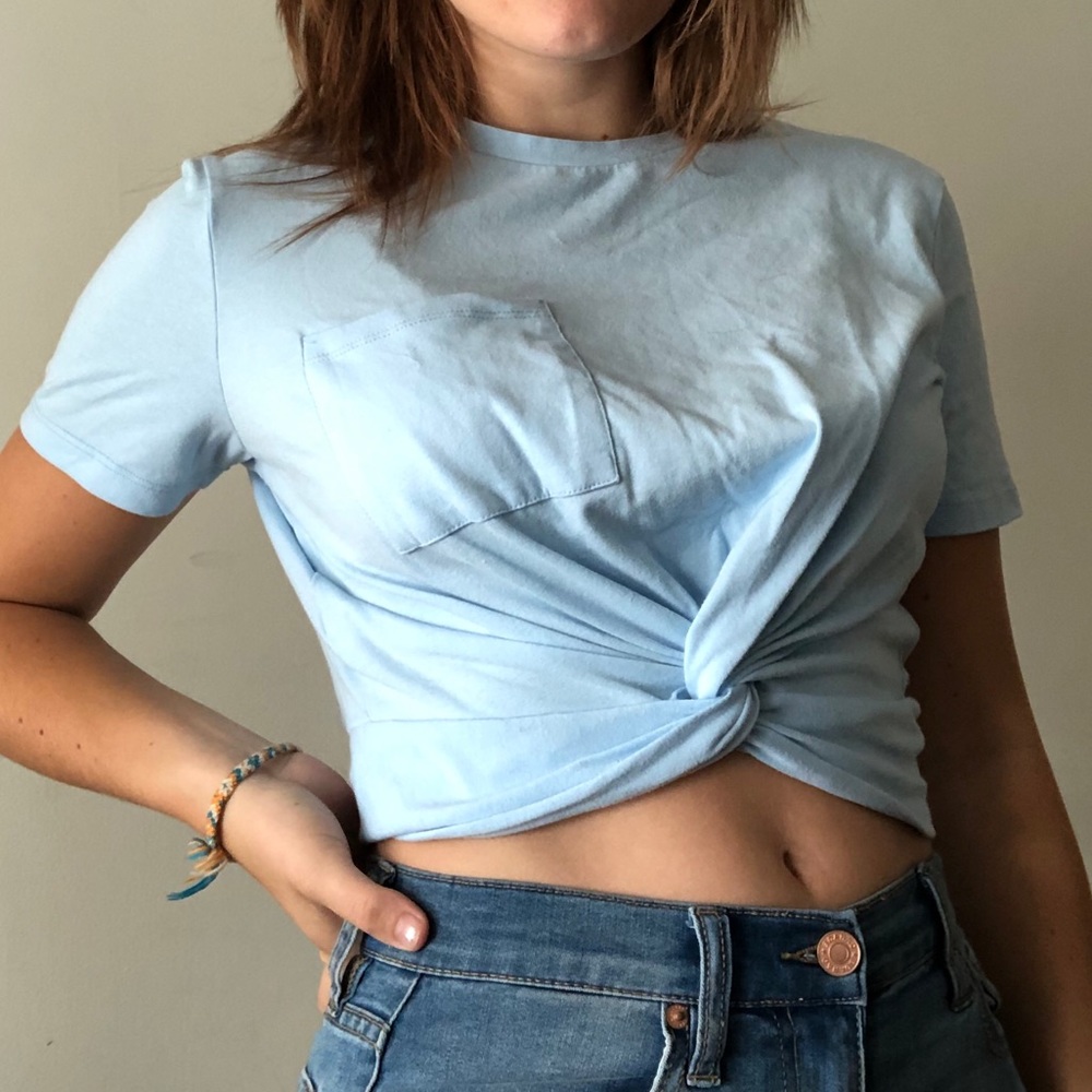 Light Blue Twisted Bluenotes Top